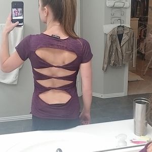 Purple open back tshiry